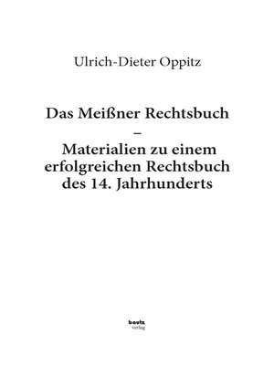 cover image of Das Meißner Rechtsbuch